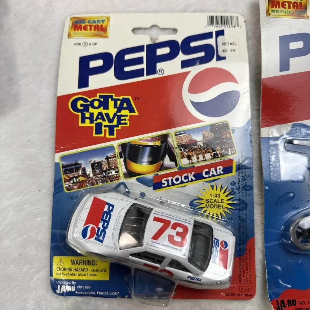 Vtg 90s Ja-Ru Pepsi Car Helicopter Motorcycle Die Cast Triple Pack NOS Lot